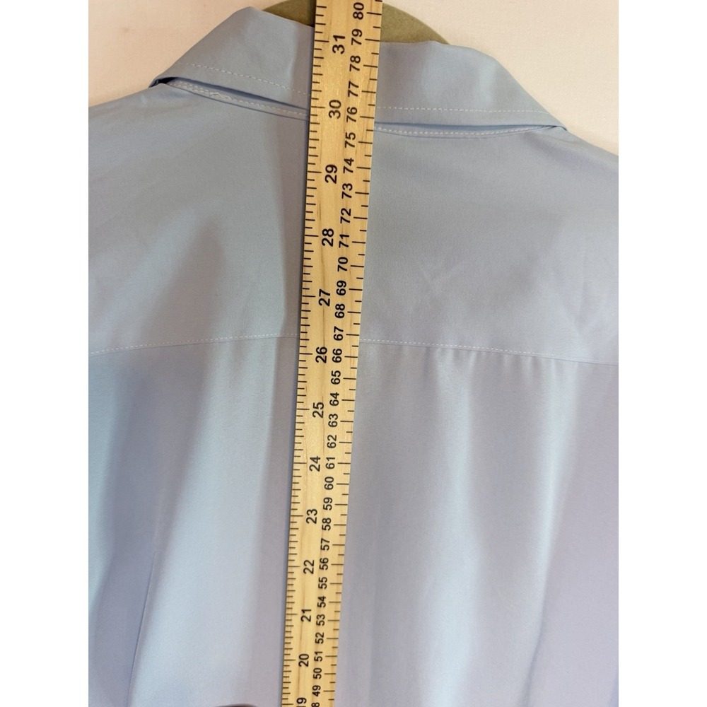Manfinity Shirt Mens Mens Blue Long Sleeve Button Front Stretch Dress Casual - Picture 12 of 12